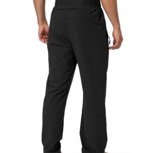 Pudolla Men's Workout Athletic Pants Elastic Waist Jogging Running Pants for Men with Zipper Pockets (Black 3XL)