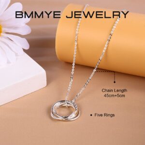 BMMYE 50th Birthday Gifts for Women, Gold Silver Necklace Circle Pendant Mothers Day Jewelry 50 Year Old Birthday Gifts Ideas for Mom Sister Friend