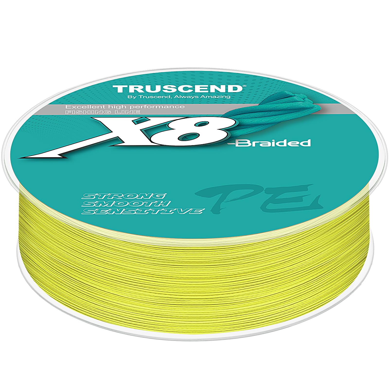 TRUSCEND X8 Braided Fishing Line, Upgraded Spin Braid Fishing Line, Smooth and Ultra Thin Braided Line, Fishing Wire Super Strength and Abrasion Resistant, No Stretch and Low Memory 100lb-547yds