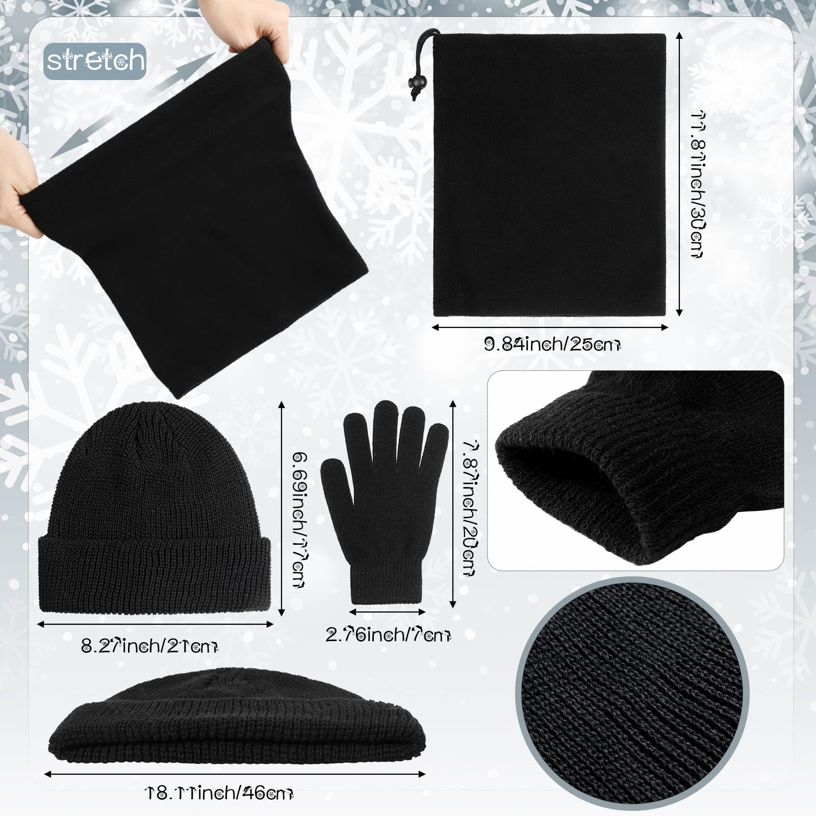 Foaincore 108 Pcs Winter Beanie Hat Gloves Neck Warmer Set Unisex Warm Hat Donation Charity Care Bundle for Homeless