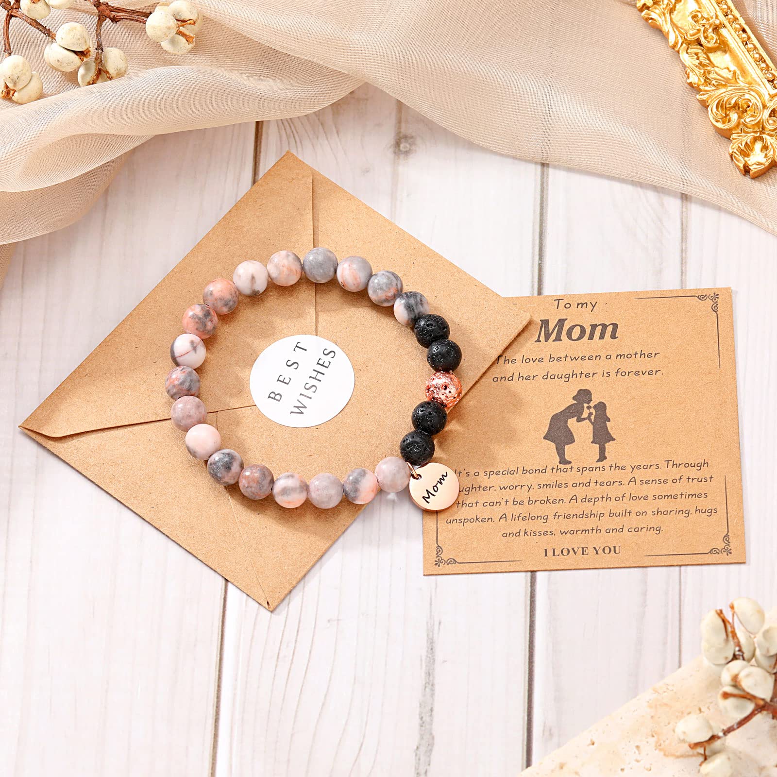 UPROMI Mothers Day Gifts for Mom Gifts from Daughter Son, Best Mom Ever Gifts, Great Birthday Gifts for Mom Bracelet Mama Mother of The Bride Groom Gifts