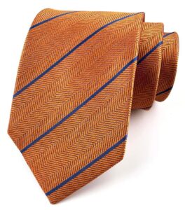 kihatwin mens copper blue tie fashion herringbone style neckties designer inspired pretty birthday gifts