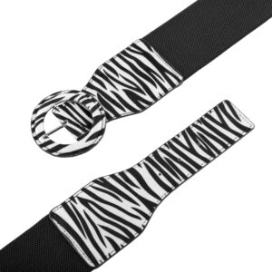 CHIC DIARY Elastic Waist Belt for Women Zebra Print Wide Cinch Belt Stretchy Waistband