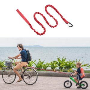 FrgKbTm Bicycle Tow Rope Belt Strap Mountain Bike Parent-Child Pull Reflective Traction Portable Outdoor MTB Elastic Bicycle for Adult Kids Children (Red)