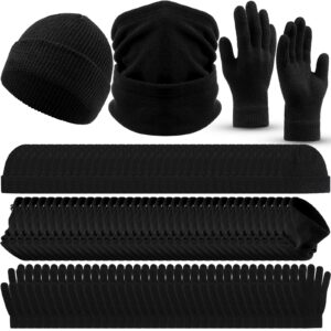 Foaincore 108 Pcs Winter Beanie Hat Gloves Neck Warmer Set Unisex Warm Hat Donation Charity Care Bundle for Homeless