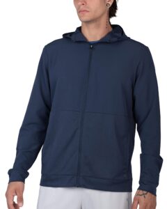 apana mens jacket zip up yoga workout training athletic woven lightweight sweatshirt windbreaker jacket with pockets (slate, large)