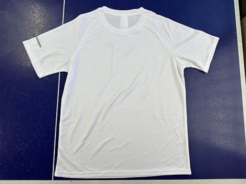 Men's Pack of 1 Workout Running Shirts, Dry Fit Moisture Wicking T-Shirts, Sports Gym Athletic Short Sleeve Shirts White XL