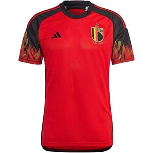 adidas beligium home men's soccer jersey world cup 2022 (m) red/black