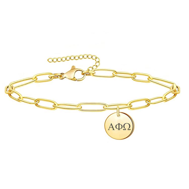 Sorority Things Alpha Phi Omega Bracelet Sorority Paper Clip Bracelet