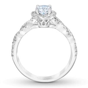 1 Carat Round Cut Bridal Set Moissanite Engagement Rings for Women Platinum Plated Silver Round Moissanite Rings -8.5