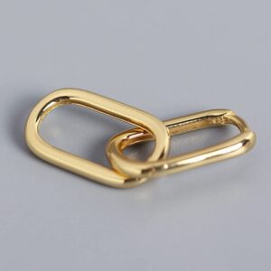 Gold Huggig Earrings for Women Rectangular Hoop Earrings Daily Earrings