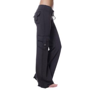 Cargo Yoga Pants Women Loose Cozy Wide Leg Pants Yoga Sweatpants Stretch High Waist Drawstring Pocket Workout Leggings