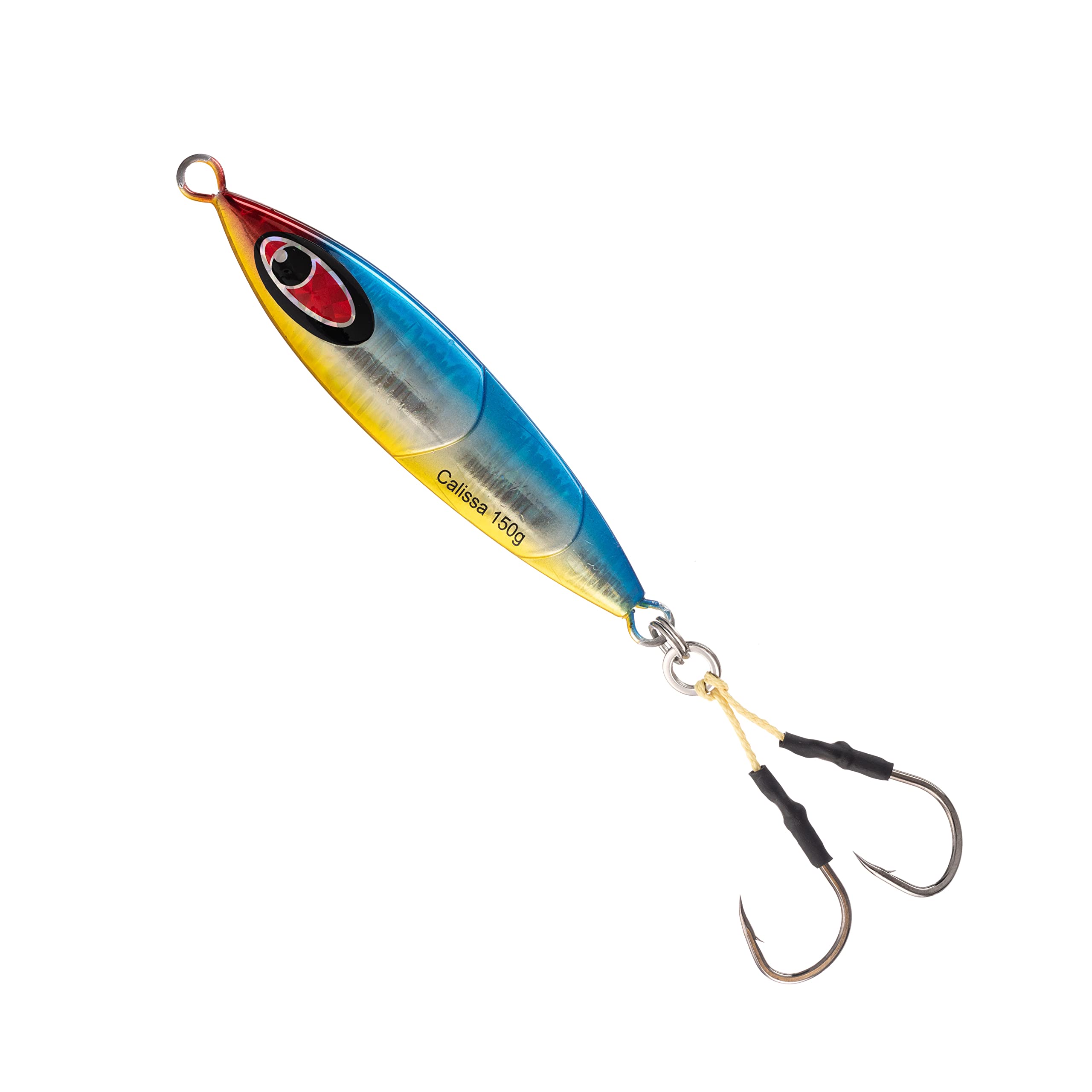 Calissa Offshore Tackle Cliff Jig 80g 150g 250g 300LBS Assist Hooks 3/0 Butterfly - Vertical Jig Speed Lure Slow Pitch Flat Slow Pitch Jigging (150g, Gold Anchovy)