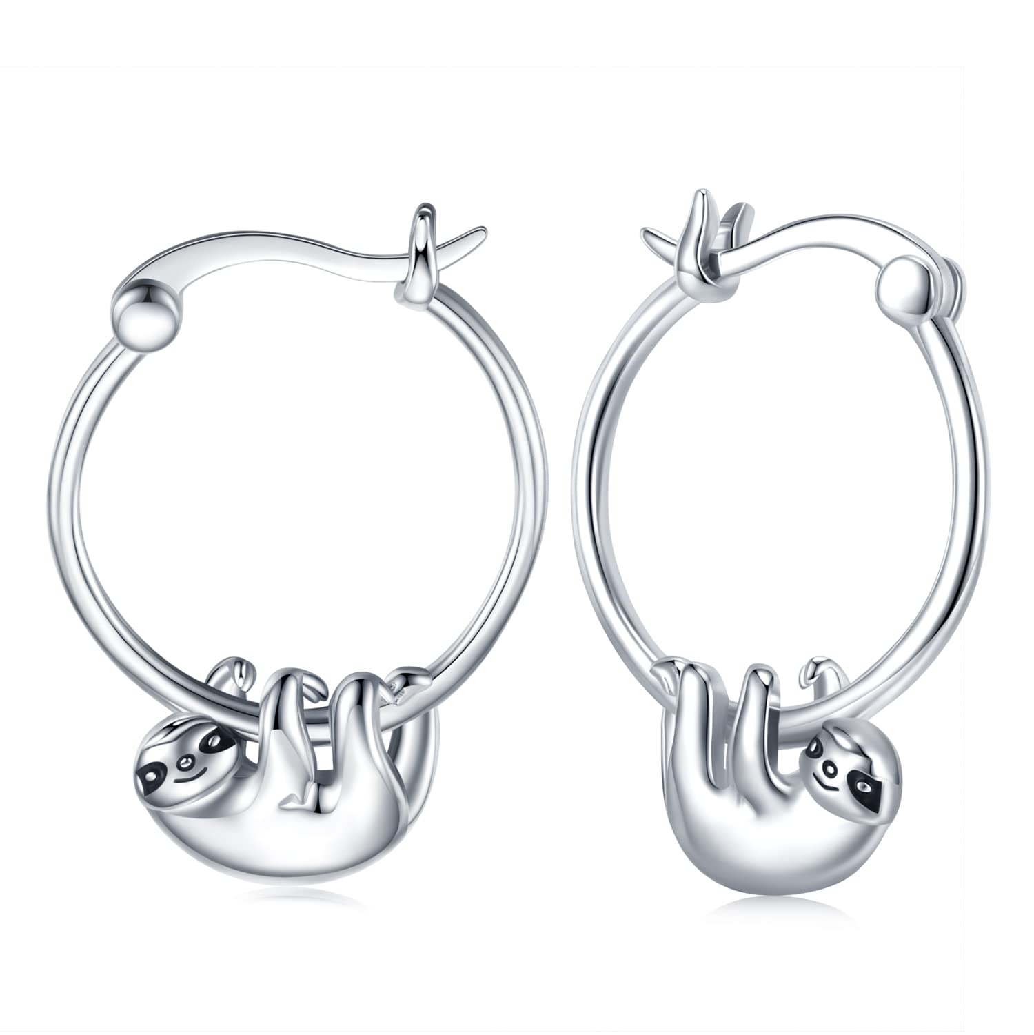 Cute Sloth Hoop Earrings 925 Sterling Silver Small Animal Sloth Earrings Sloth Jewelry Gifts for Women