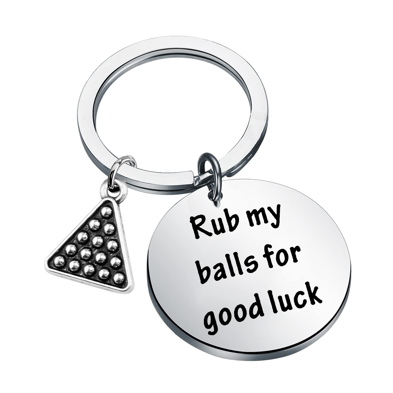 HOLLP Billiards Jewelry Pool Balls Gift Rub My Balls for Good Luck Keychain Women Man (Rub my balls for good luck)