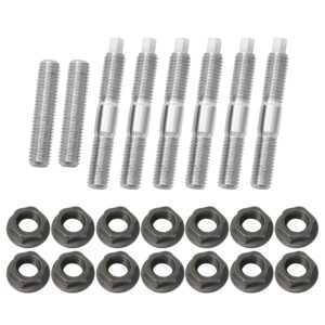 motoparty cylinder head exhaust stud bolt nuts kit for yamaha blaster yfs200 atv 1988-2006 durable stainless steel material(cylinder head studs x6+ exhaust studs x2+flange nuts x12)