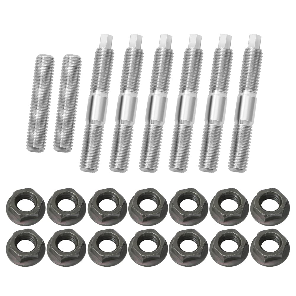 Motoparty Cylinder Head Exhaust Stud Bolt Nuts Kit for Yamaha Blaster YFS200 ATV 1988-2006 Durable Stainless Steel Material(Cylinder Head Studs x6+ Exhaust Studs x2+Flange Nuts x12)