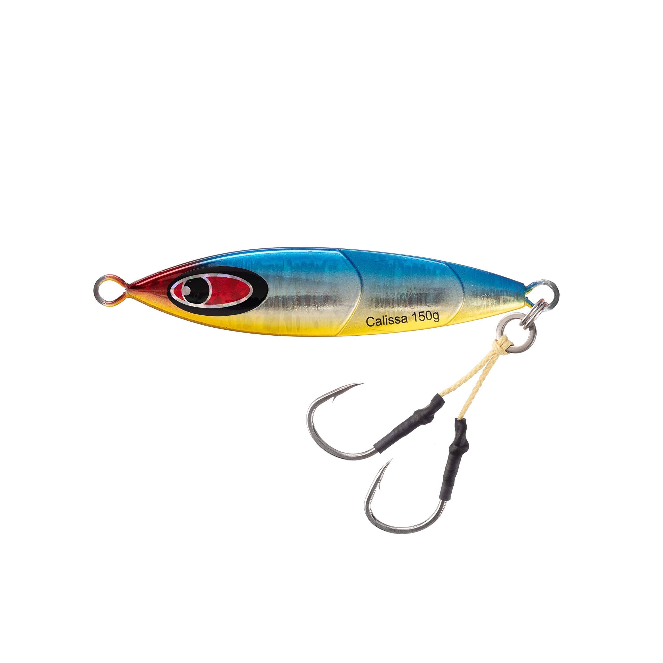 Calissa Offshore Tackle Cliff Jig 80g 150g 250g 300LBS Assist Hooks 3/0 Butterfly - Vertical Jig Speed Lure Slow Pitch Flat Slow Pitch Jigging (150g, Gold Anchovy)