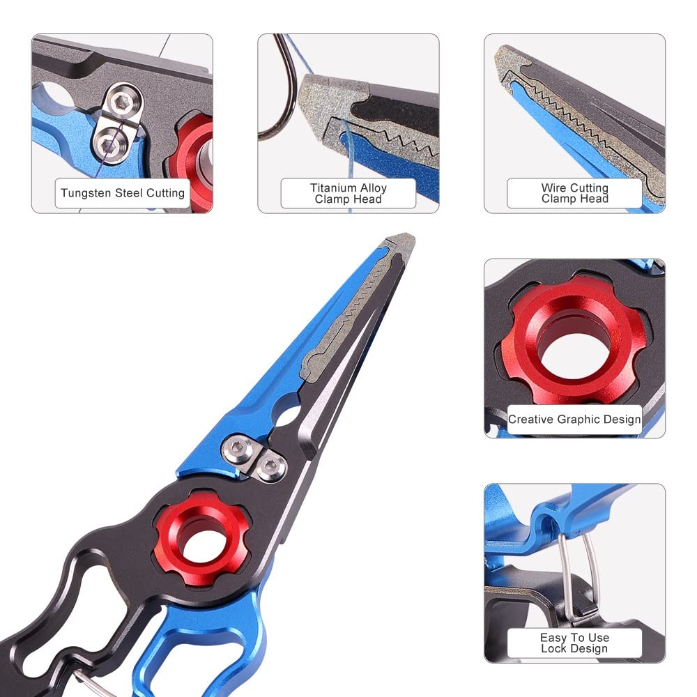 FRAHS Fishing Pliers, Aluminum Alloy Fishing Gear, Fishing Tools & Accessories Fishing Gifts for Men