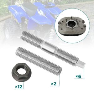 Motoparty Cylinder Head Exhaust Stud Bolt Nuts Kit for Yamaha Blaster YFS200 ATV 1988-2006 Durable Stainless Steel Material(Cylinder Head Studs x6+ Exhaust Studs x2+Flange Nuts x12)