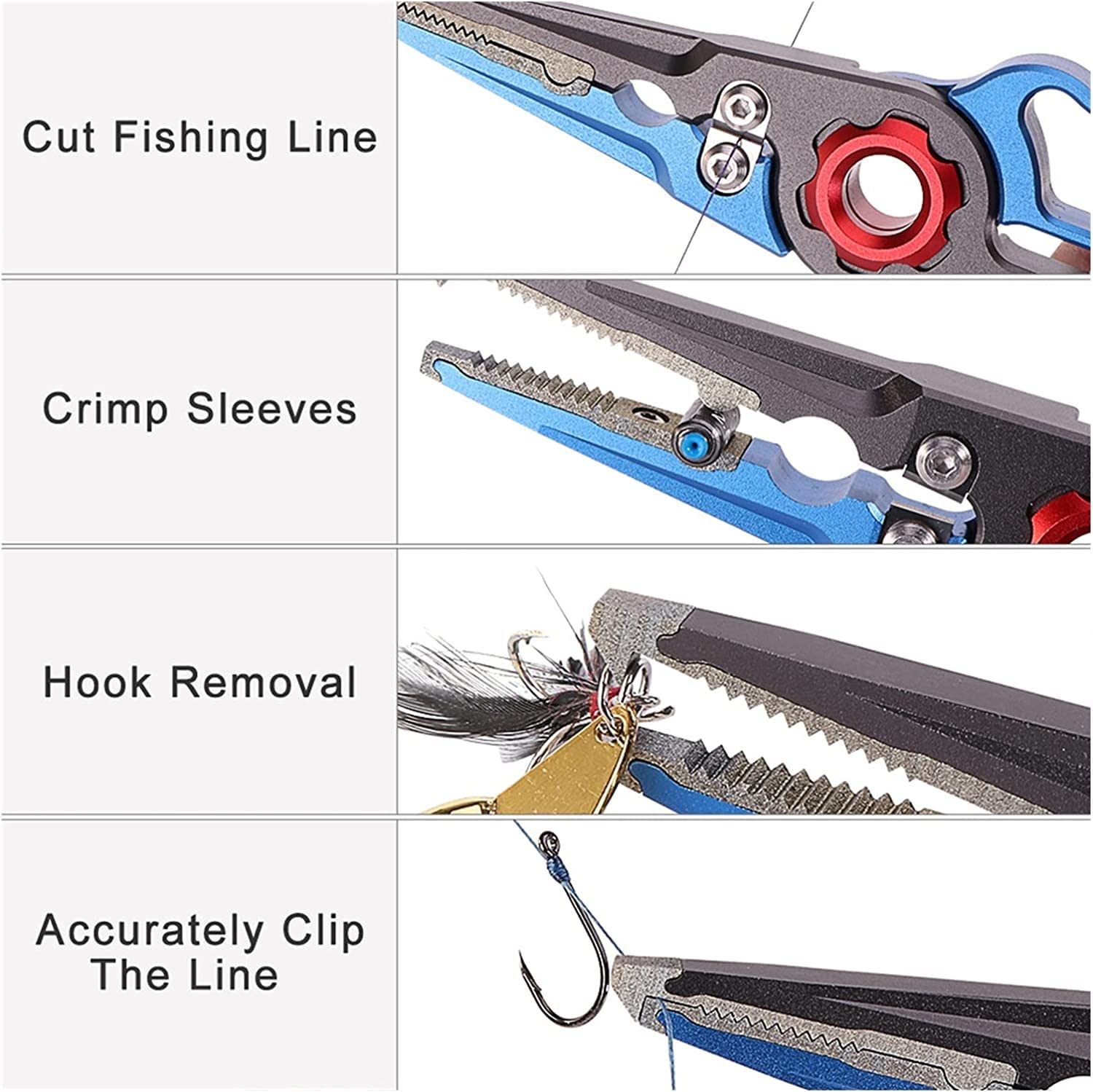 FRAHS Fishing Pliers, Aluminum Alloy Fishing Gear, Fishing Tools & Accessories Fishing Gifts for Men