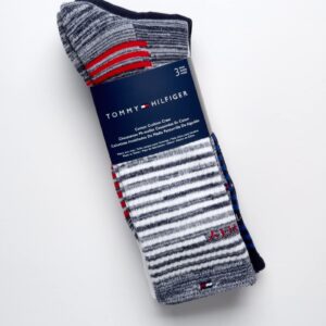 Tommy Hilfiger Men's Athletic Socks - Cushion Crew Socks (3 Pack), Size 7-12, Navy Assorted