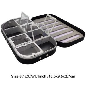 Eupheng Aluminum Fly Fishing Box Slit Foam Compartments Easy Grip Flies Jigs Lures Box(L-Black-8W)