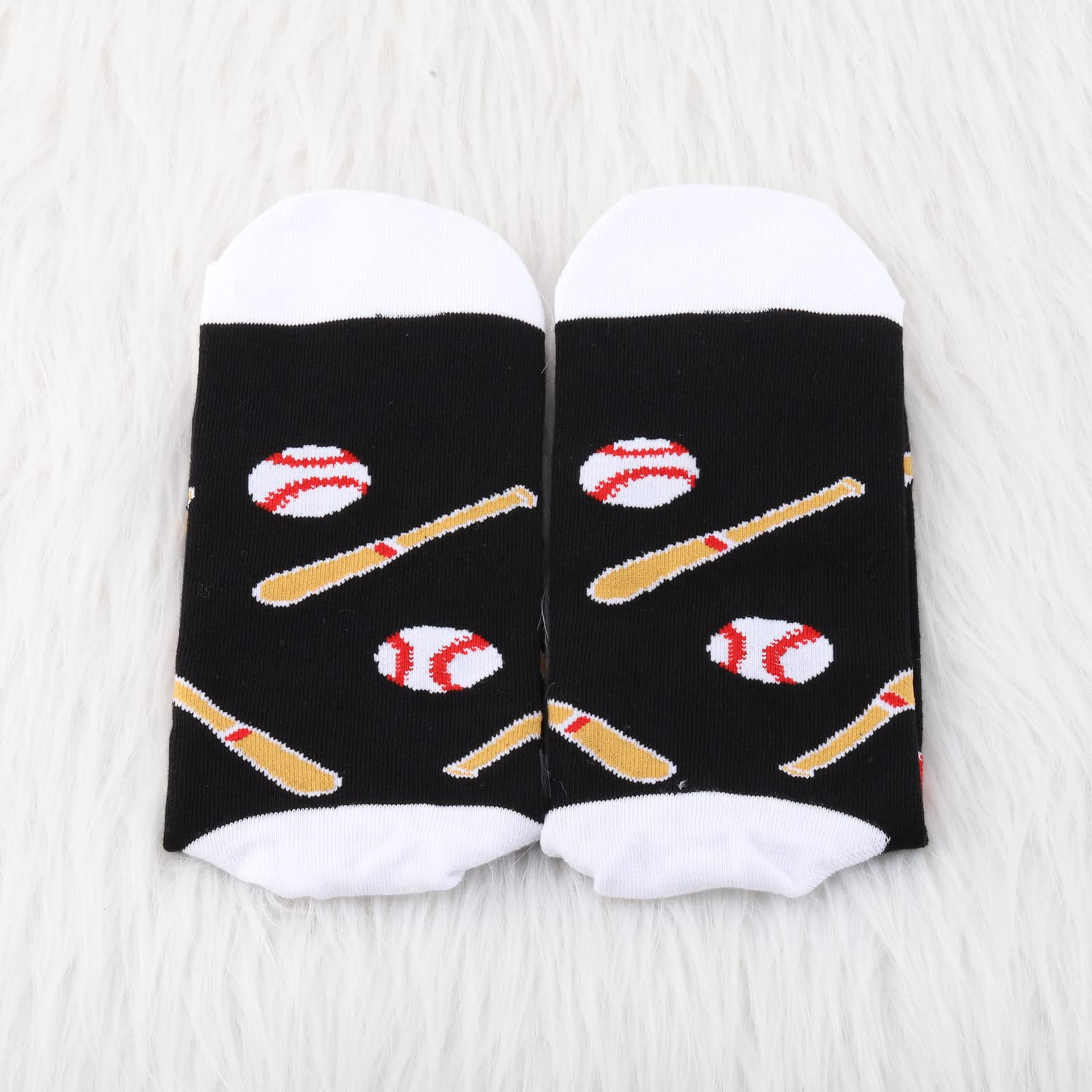 MBMSO Sport Theme Dress Socks Soccer Basketball Volleyball Tennis Baseball Socks Player Team Gifts for Sport Lover Socks (1 Pair Baseball Socks)