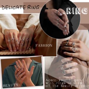 Zeshimb Boho Crystal Stackable Rings Vintage Snake Finger Rings Sparkling Rhinestone Knuckle Rings Gold Serpent Finger Rings Jewelry for Women and Girls