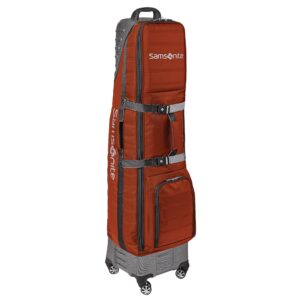 Samsonite "The Protector Hard & Soft Golf Travel Cover with Shark Wheels, Red/TerraCotta