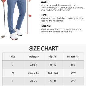 Pudolla Men's Golf Pants Stretch Sweatpants with Zipper Pockets Slim Fit Work Casual Joggers Pants for Men (White Medium)