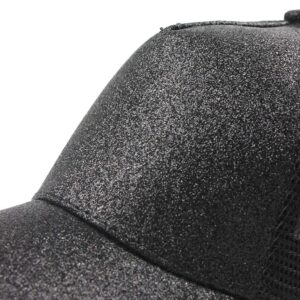 Shallow Ball Caps Men Trucker Buns Hat Messy Unisex Visor Baseball Glitter Plain Cap Ponytail Baseball Caps Black