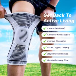 AmRelieve®️ Ultra Knee Elite® Compression Sleeve - Knee Brace for Arthritis Pain Relief, Meniscus Tear Support, and Knee Pain Relief