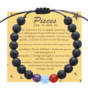 TGOLM Pisces Beads Crystal Adjustable Bracelet for Women Spiritual Jewelry Zodiac Birthday Gift