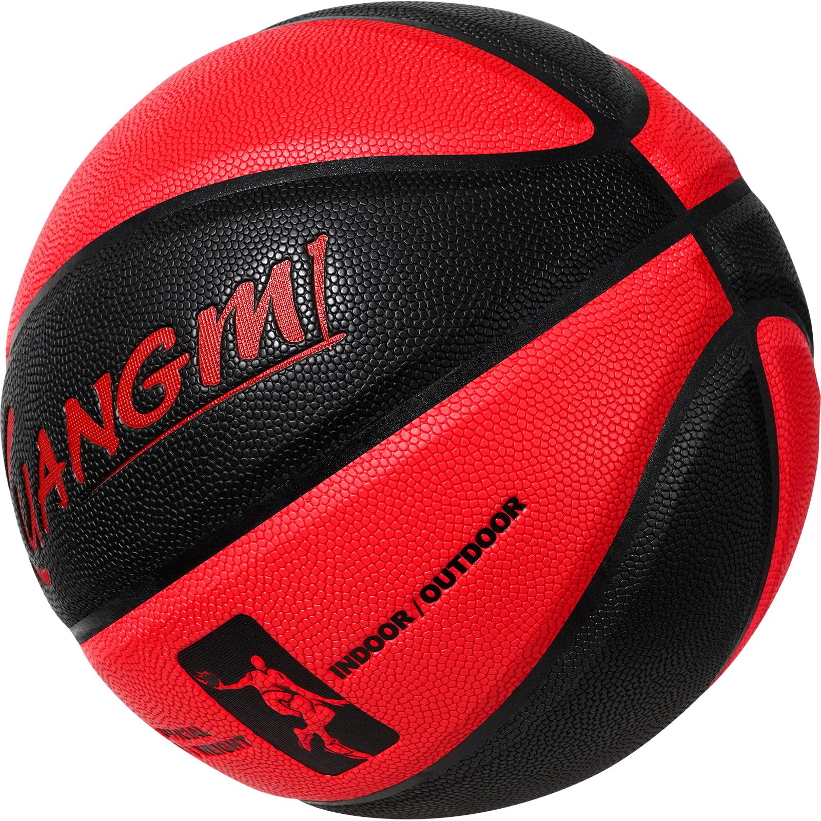 Kuangmi Personalized Basketball Fancy Streetball Indoor Outdoor (Size 7/29.5”) (Black Red+Name)