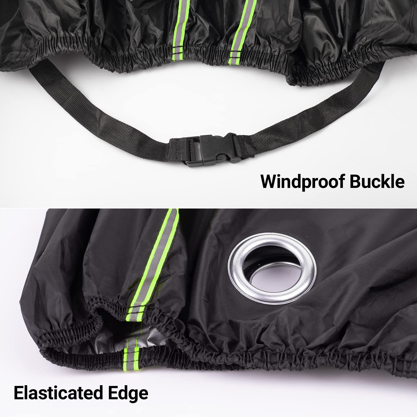 Favoto Bike Cover Outdoor Waterproof - Bicycle Cover for 2 bikes Windproof UV Snow Rustproof with Reflective Stripes Lock Hole Storage Bag for Mountain Road City Cruiser Bike, Green