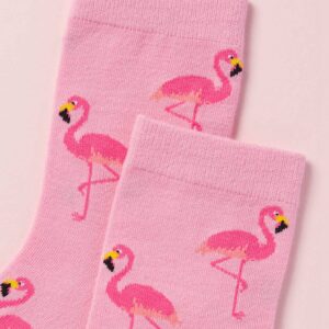 SHENHE Women's Striped Letter Print Athletic Running Above Ankle Crew Socks Flamingo Pink One Size