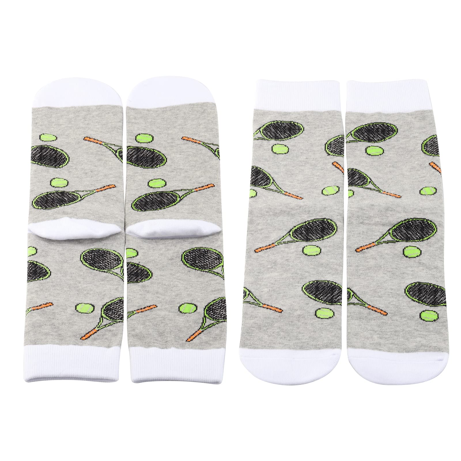 MBMSO Sport Theme Dress Socks Soccer Basketball Volleyball Tennis Baseball Socks Player Team Gifts for Sport Lover Socks (1 Pair Tennis Socks)