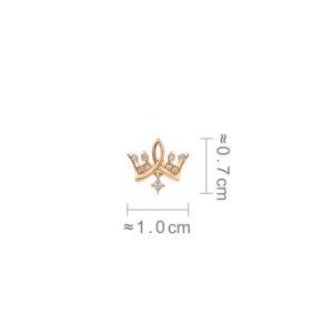 CHOW SANG SANG Delicate Gold 18K Rose Solid Gold Crown Single Stud Earring for Women and Girls 93320E