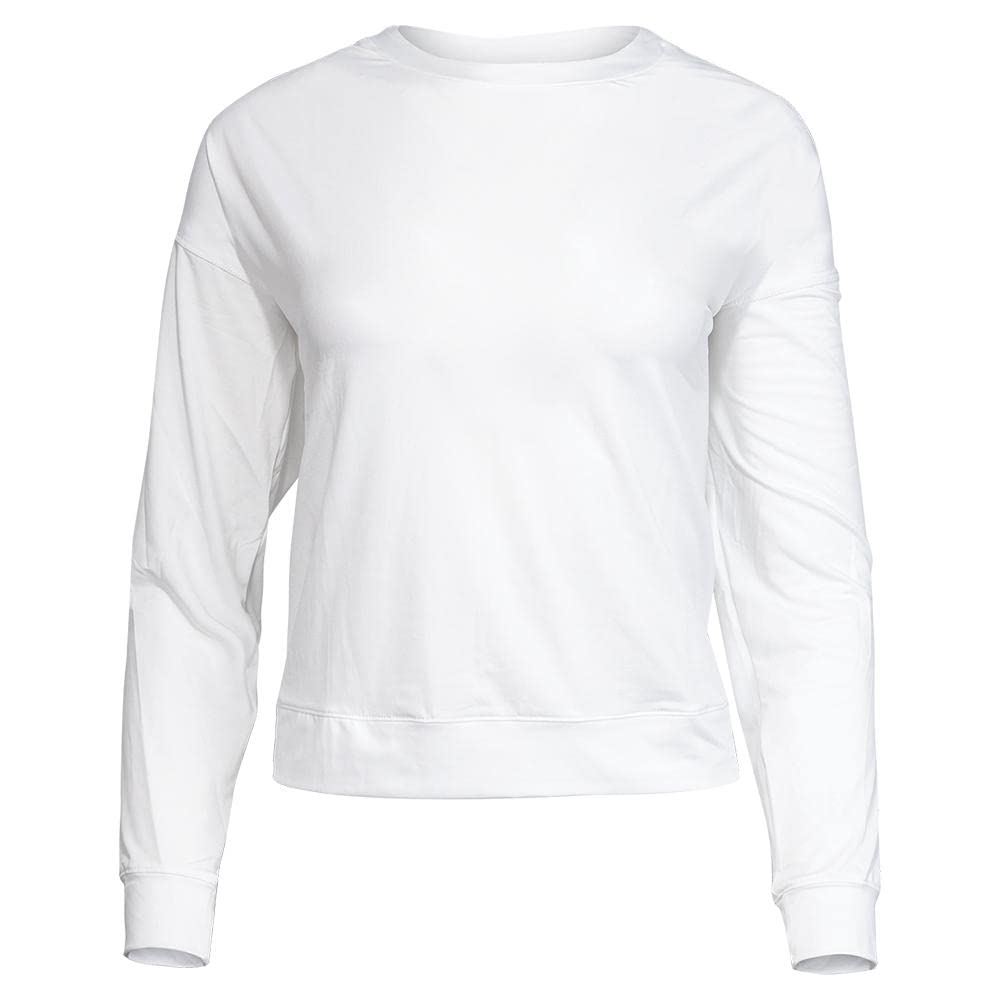 Lucky In Love Hype Long Sleeve Tennis Shirt (White, Medium)