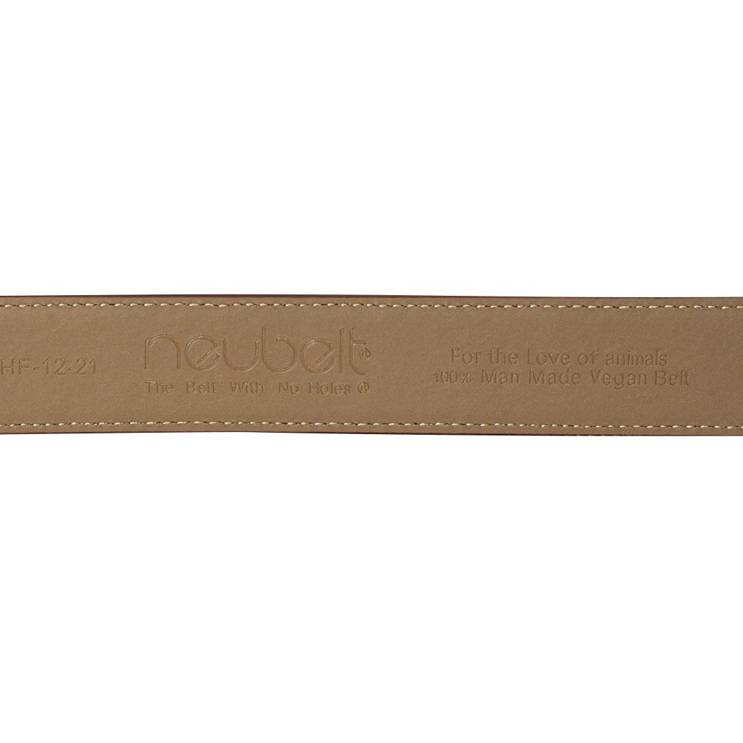 Neubelt Vegan Series Belt with Ratchet Technology, 1 & 3/8" Width, Cut to Size Up to 45" (Cognac)