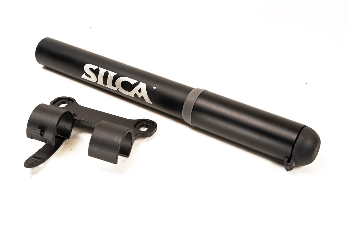 SILCA Gravelero Mini Bike Pump | high Volume Gravel/Mountain/Road | Alloy Body w/Hose and Locking Chuck | Presta and Schrader Head | Micro Hand Pump for tubed/tubeless Tires | Bike Hand Pump