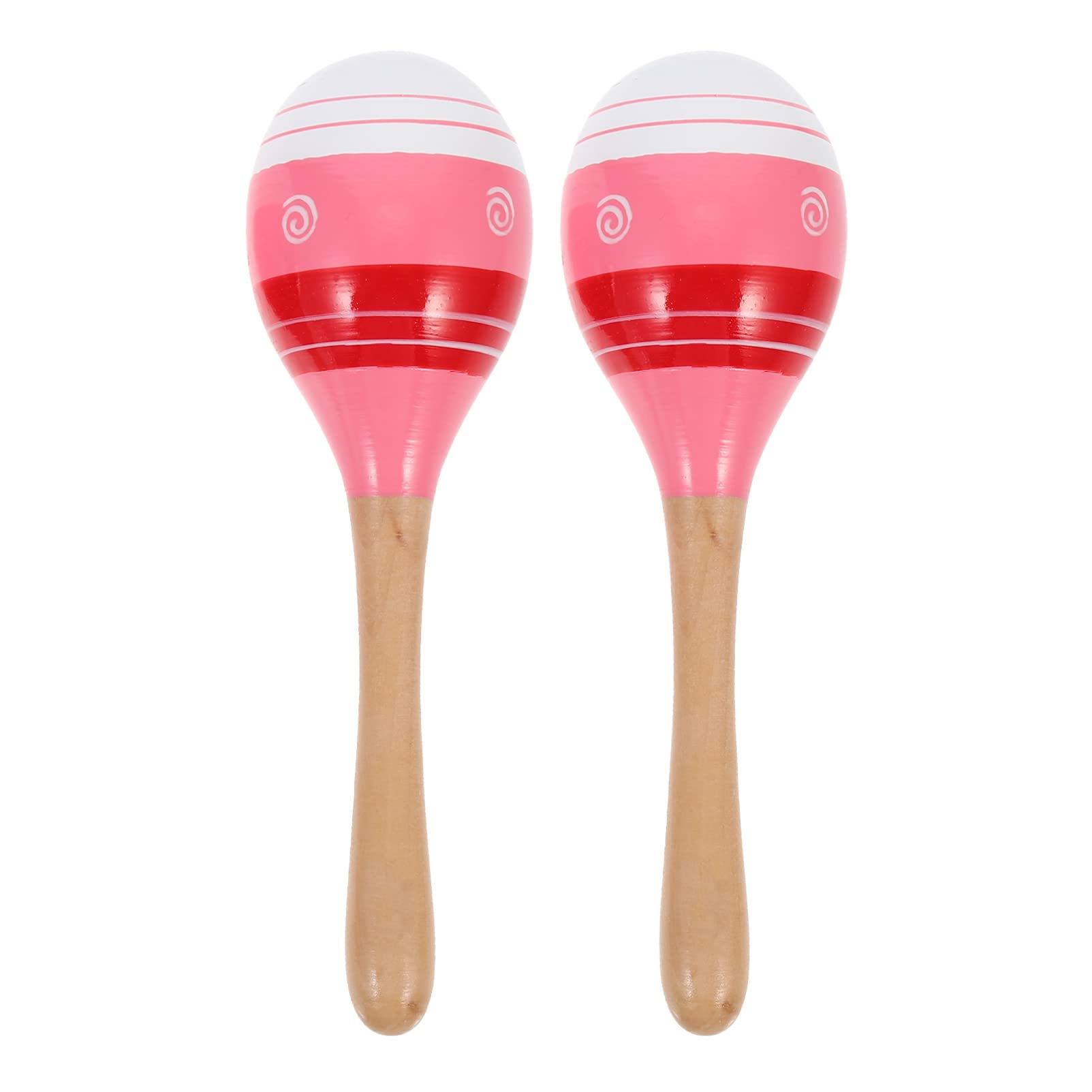 ERINGOGO Maracas 2 PCS Maracas Hand Painted, 8 Wooden Sand Hammer Rumba Shakers for Kids, Latin Hand Percussion Instrument, Noisemaker Party Favors Supplies