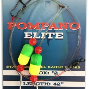 Tackle Crafters Pompano Elite Saltwater - Pack of 6 Pompano Floats for Bass, Surf Fishing Rigs, Pompano Rig - Pompano Bait - Double Drop Pompano Rigs Saltwater with Floats