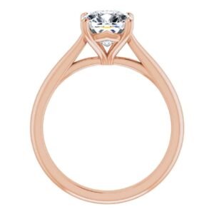 925 Silver, 10K/14K/18K Solid Gold Moissanite Engagement Ring, 3 CT Cushion Cut Handmade Solitaire Ring, Wedding Ring for Women/Her Anniversary Propose Gifts, VVS1 Colorless (925 Silver (Rose Gold Plated))