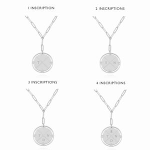 Oak&Luna – Engraved Compass Necklace – Personalised Interlocking Pendant with Initials – Gift for Her, Women, Mom - For Birthday, Mother's Day, Christmas (925 Sterling Silver)