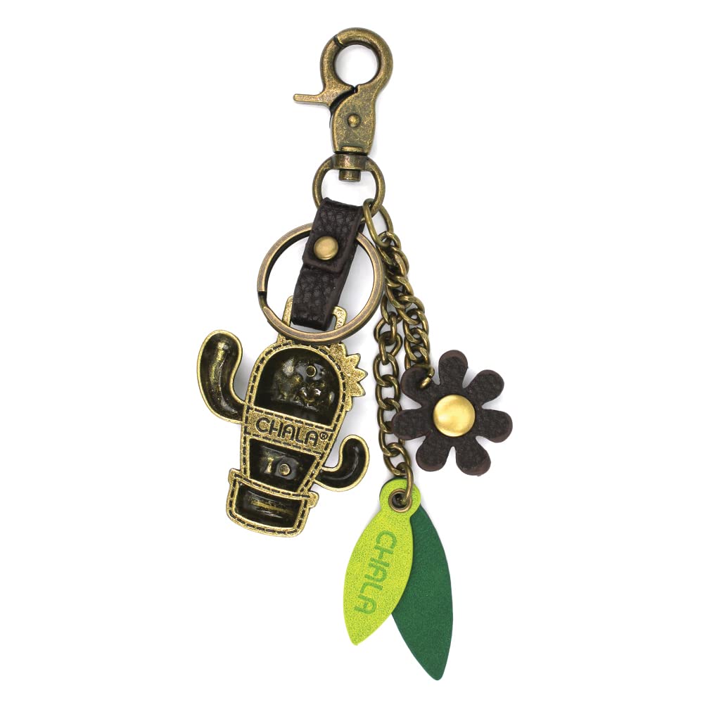 CHALA Purse Charm, Key Fob, keychain Decorative Accessories, Metal Charming Keychain - Cactus