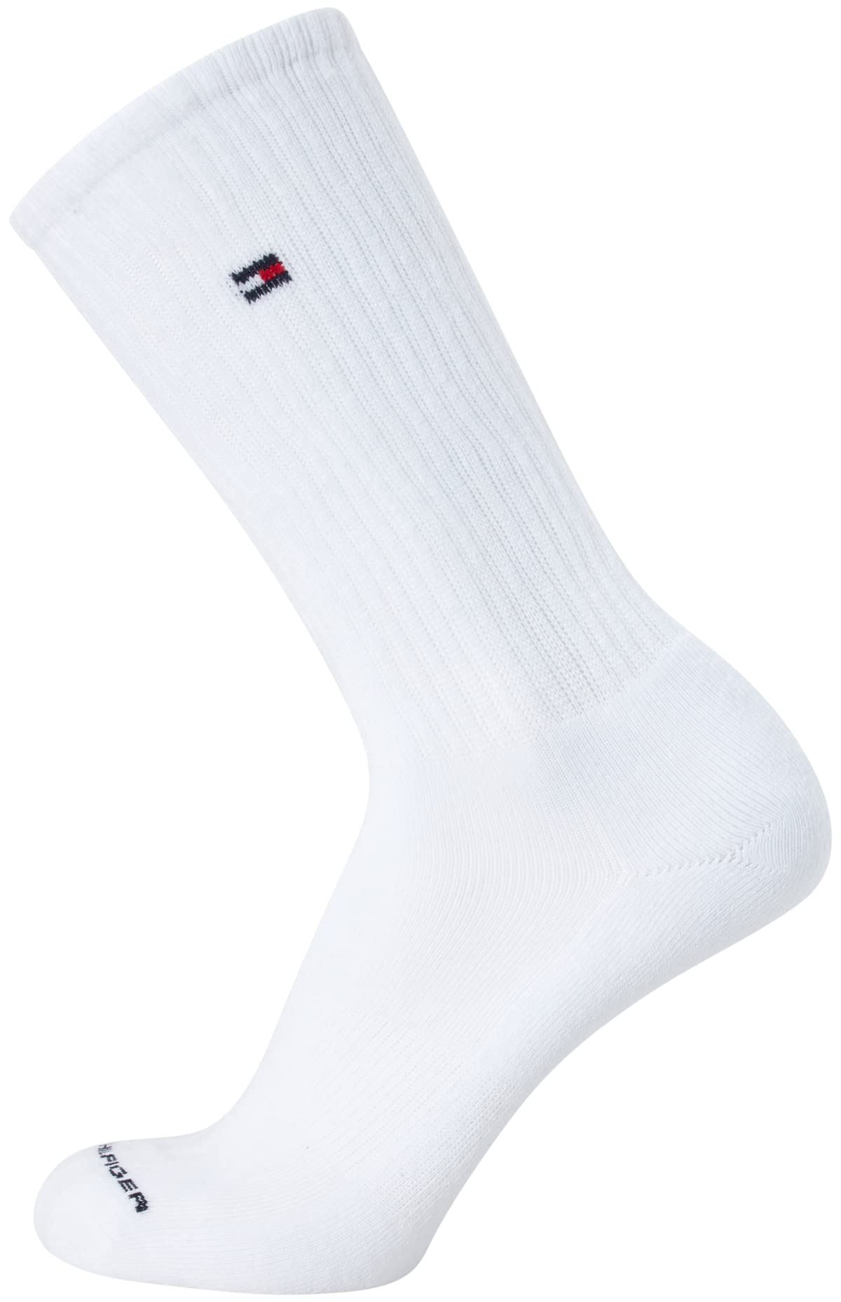 Tommy Hilfiger Men's Athletic Socks - Cushioned Crew Socks (10 Pack), Size 7-12, Pure White