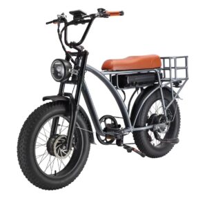 lanshanchu (us spot smlro e5 plus electric retro cargo bike 2000w dual motor motorcycle ebike 48v 18ah ebike 20" fat tire 7 speed e bike mtb mountain city road snow bike