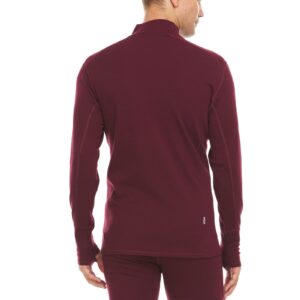 Minus33-100% Merino Wool - Isolation Men’s Midweight Quarter Zip - Warm Pullover - Outdoor Recreation Sweater - No Itch Renewable Fabric - Burgundy - Medium